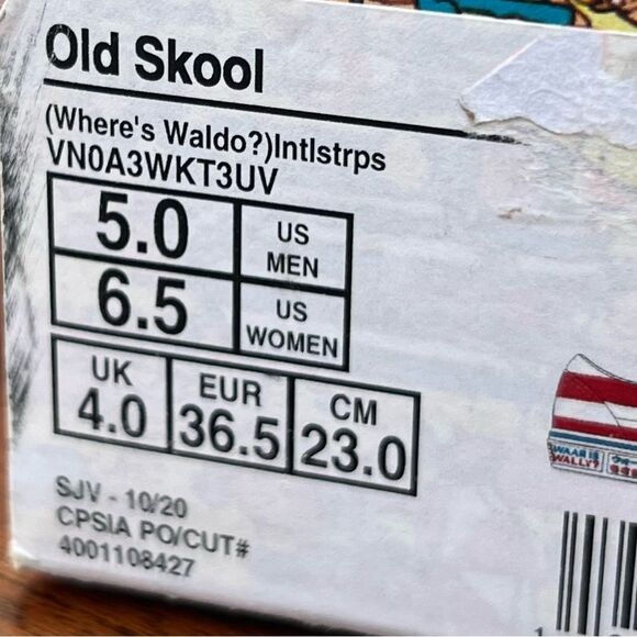 Vans Where’s Waldo? Old Skool sneakers LIMITED EDITION men’s 5 - women’s 6.5 - Picture 8 of 9